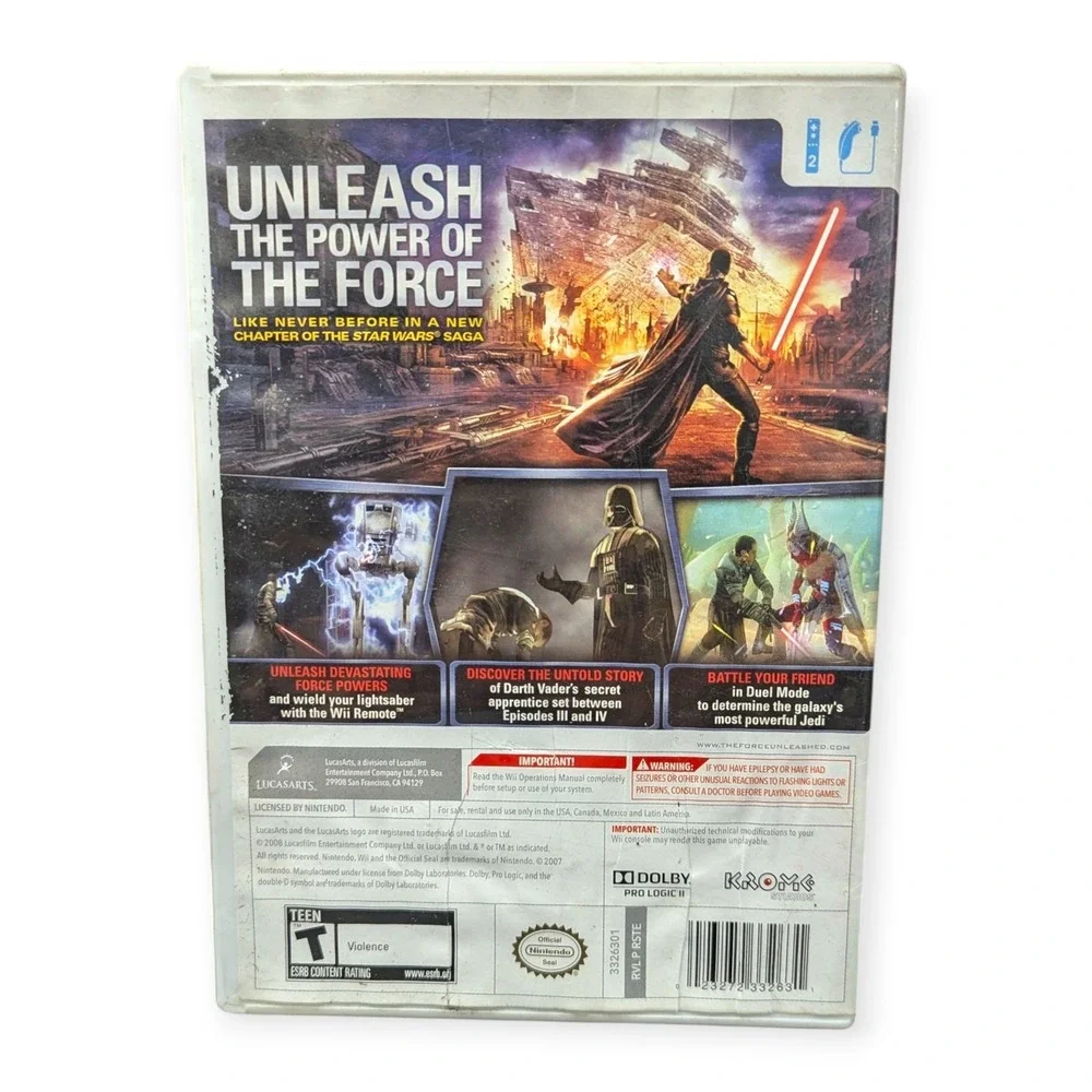 Star Wars The Force Unleashed Nintendo Wii Game LucasArts Complete CIB
